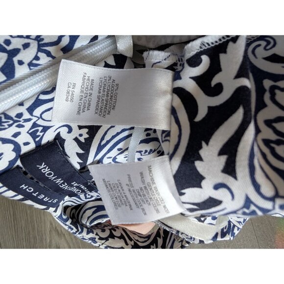 Jones New York Signature Stretch Square Neck Dress Size 10 Navy & White - Picture 7 of 9